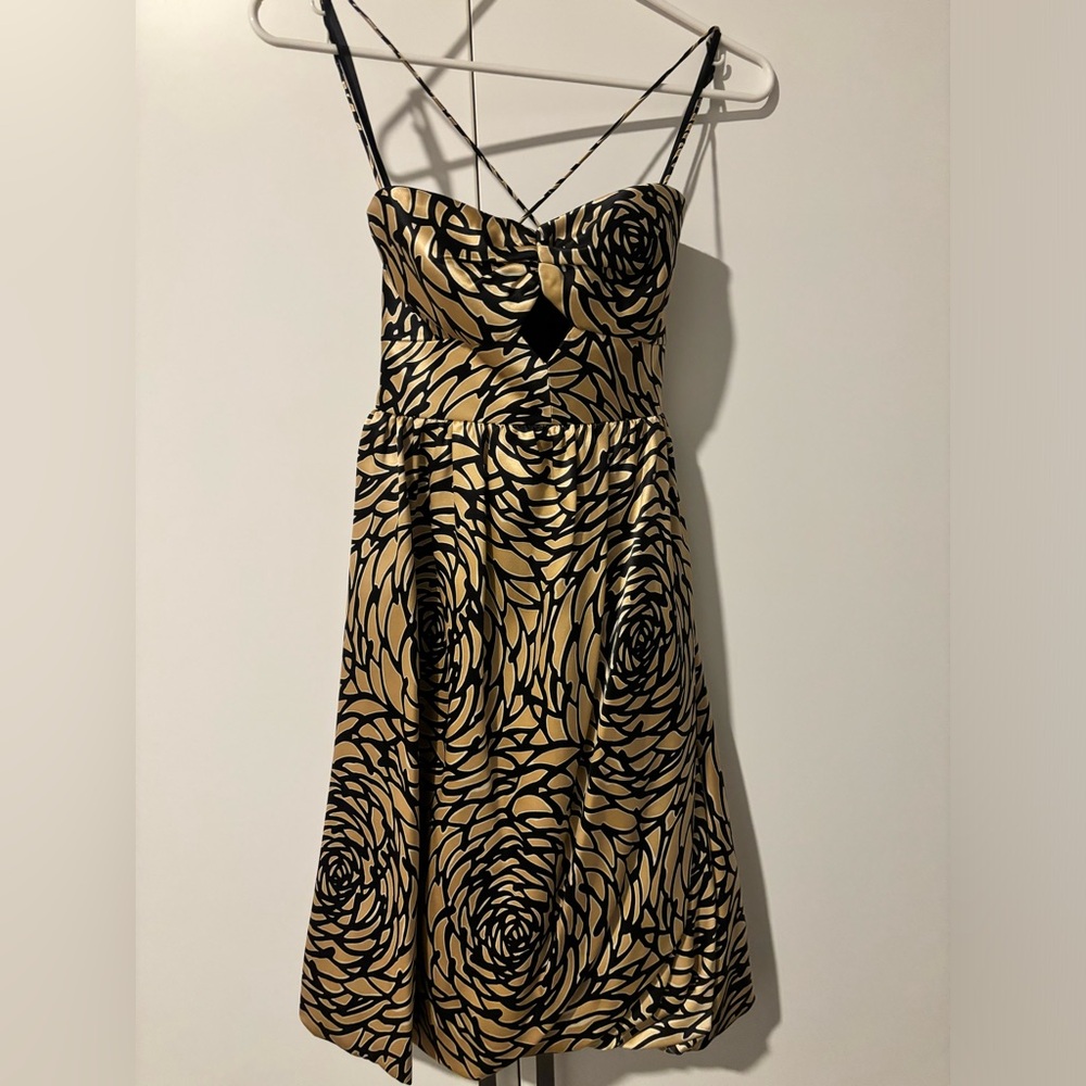 Gold and black key hole bubble dress